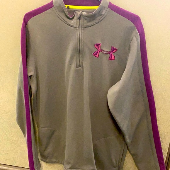 Under Armour Other - Purple and gray Under armour pull-over, half-zip amour fleece jacket.